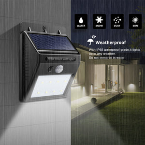 Rechargeable Solar Power LED Wall Light | PIR Motion Sensor